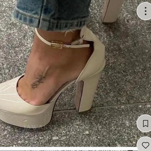 Cream platform heels worn once - Picture 1 of 4